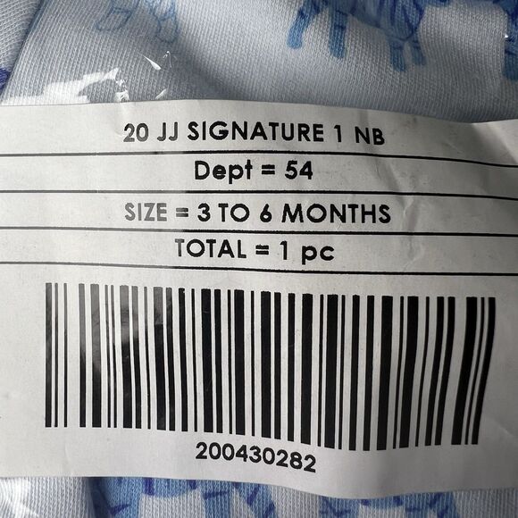 Janie and Jack Baby Short Sleeve Bodysuit, Light Blue W Tiger Pattern, Size 3-6M - Picture 4 of 6